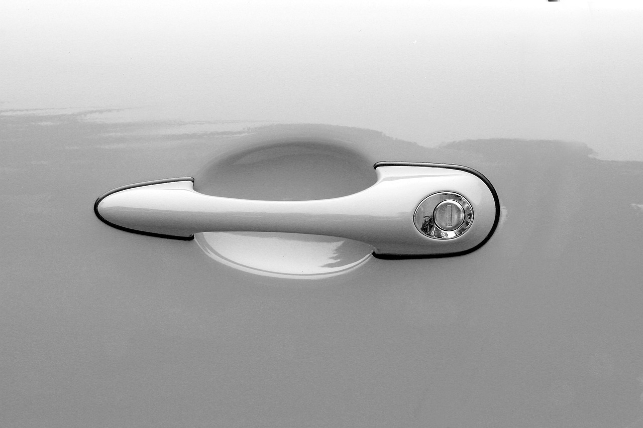car, door handle, white, automobile, detail, car wallpapers, gray car, gray door